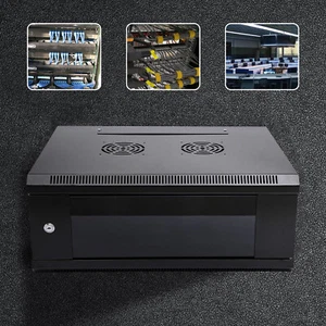 Modern 4U Wall Mount Network Server Cabinet Enclosure Rack Black With Lock Door - Afbeelding 1 van 18