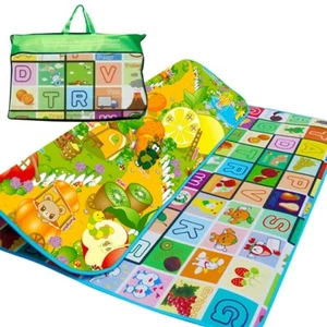 200X180CM KIDS CRAWLING 2 SIDE PLAY MAT EDUCATIONAL GAME SOFT FOAM PICNIC CARPET - Picture 1 of 24