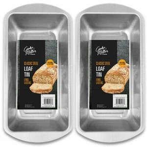 2x TIEFE RECHTECKIGE BACKFORMEN Ofenblech Form Backen Laib Kuchen Brot Hackbraten UK - Bild 1 von 3