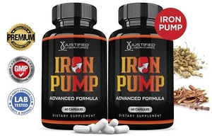Iron Pump for Men Advanced Formula 1484MG Pills Vitamin Supplement 2 Pack - Picture 1 of 5