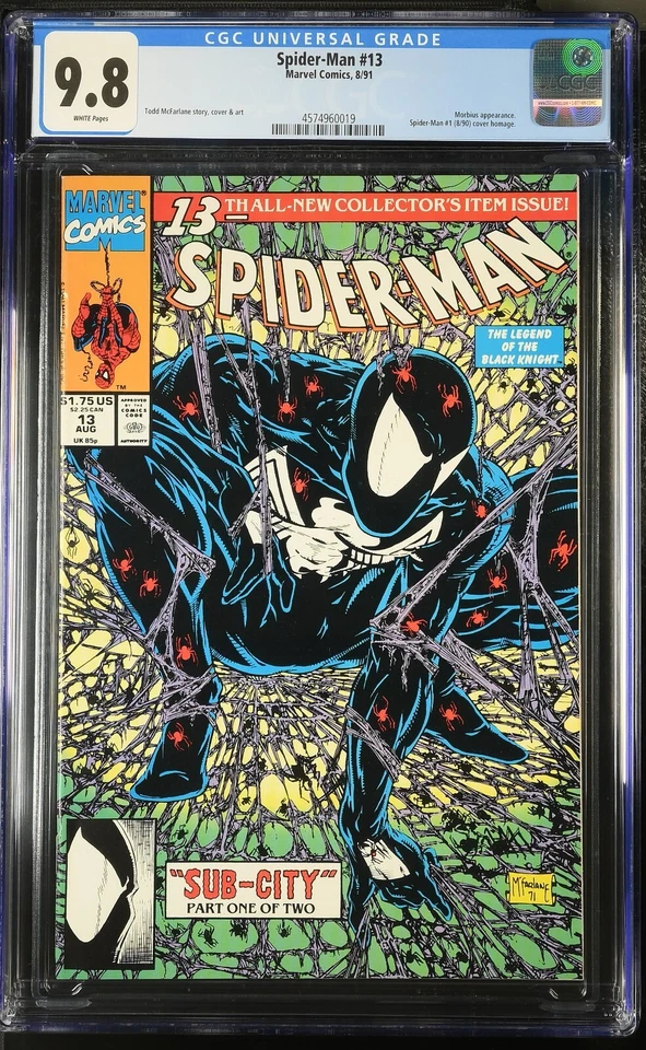 Spider-Man #13 (1991) - Black Costume, Homage, Morbius - Todd McFarlane Classic - Image 1 of 1