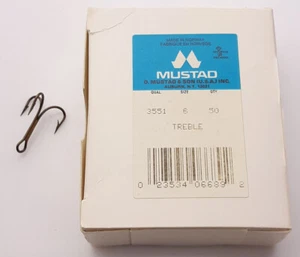 Mustad 3551-BR Bronze Treble Hook (size: 6, qty: 50pk) Norway Stock [M15] - Picture 1 of 5