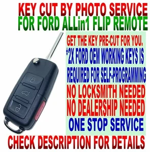 KEY CUT BY PHOTO EU-STYLE FLIP remote for 2011-2014 FORD MUSTANG 80B KEYLESS FOB - Picture 1 of 6