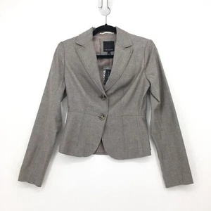 The Limited Women 0 Gray Tweed Blazer Jacket Short Single Breasted MAVN0298 NEW - Picture 1 of 7