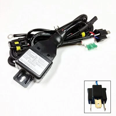 NEW H4 9003 Bi-Xenon HID Relay Harness 35W 55W Dual H/L Wiring Controller + Fuse - Image 1 of 4