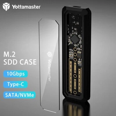 Yottamaster M.2 NVMe SATA SSD-Gehäuse USB 3.2 GEN2 Typ-C-Schnittstelle 10 Gbit/s
