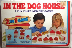 Child Game 1987 In The Dog House Memory Game 2 Players 5+ Years of Age Rare Toml - Picture 1 of 3