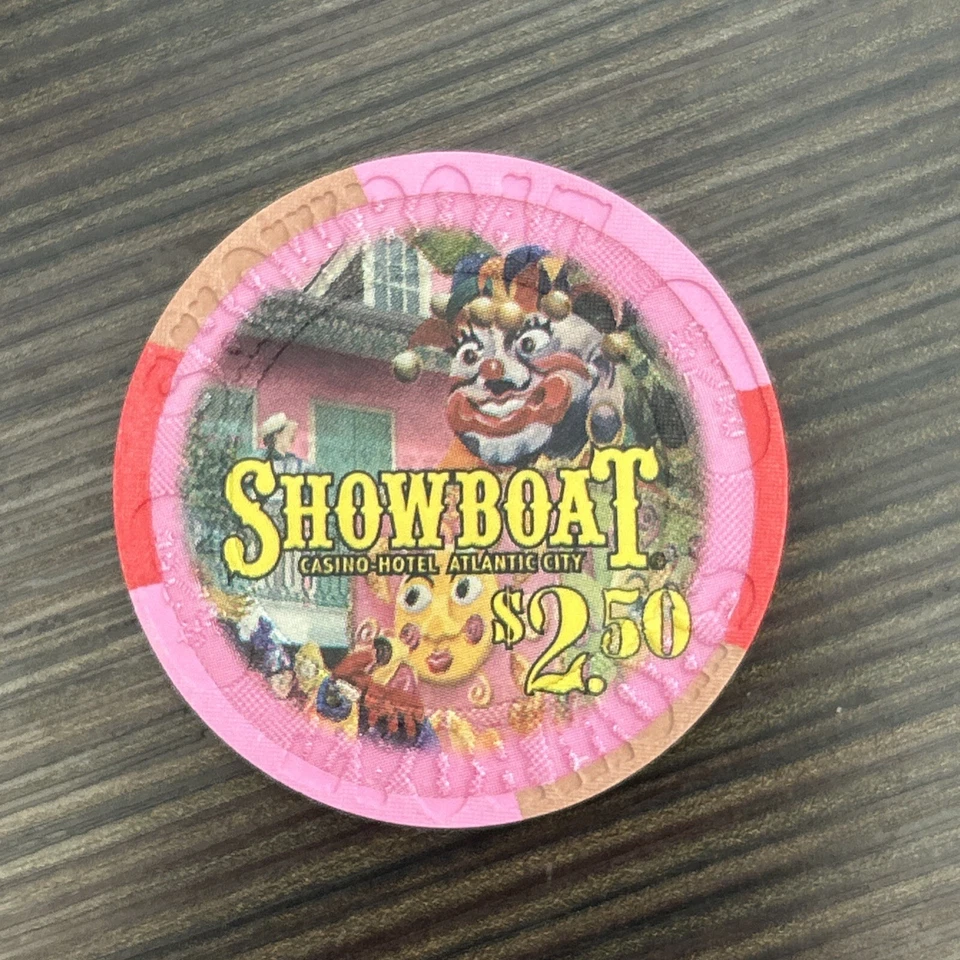 Showboat Atlantic City Casino ficha de $2,50 - Atlantic City Nueva Jersey raro Foto 1 de 3