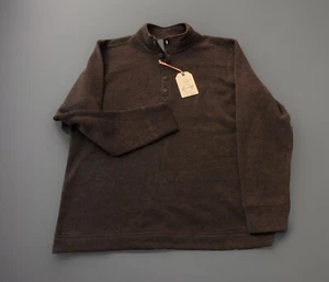 New Weatherproof Vintage Henley Sweater Pullover Men's XL Brown Chicory Chunky - Picture 1 of 16