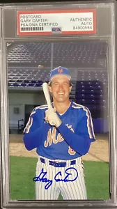 Gary Carter Signed Postcard Autograph 1986 NY Mets Baseball HOF MLB Kid PSA/DNA - Picture 1 of 2