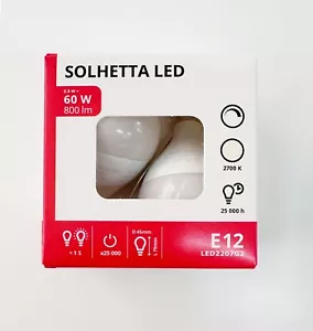 2-PACK - Ikea SOLHETTA LED Bulb E12 800 Lumen Dimmable, Globe Opal 3.3 W - NEW - Picture 1 of 3