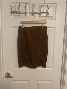 marc new york andrew marc skirt small brown faux suede c23 - Picture 1 of 9