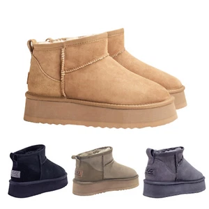 Australian UGG auzland Sheepskin Ultra Mini Platform Boots Double Face Sheepskin - Picture 1 of 28