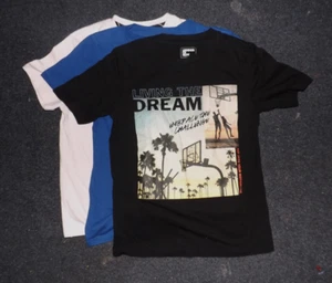 Größe Medium (8) Jungen T-Shirt-Set mit japanischem Motiv schwarz blau hellrosa - Bild 1 von 5