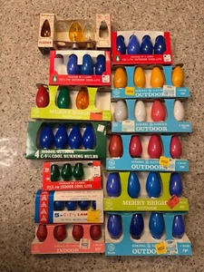 CHRISTMAS VINTAGE C9 C7 LIGHT BULBS GE KMART ASSORTED 13 PACK LOT - Picture 1 of 1