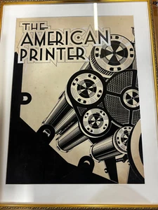 CHARLES PERRY WEIMER ANTIQUE PAINTING THE AMERICAN PRINTER - Picture 1 of 2