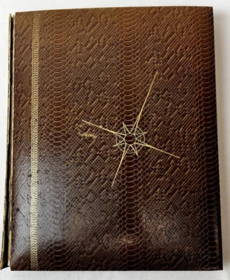 Rand McNally Premier World Atlas Snakeskin Gold Leaf 1953 HC - Image 1 of 4