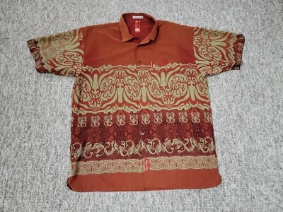 Camisa DE COLECCIÓN Marc Ecko Scorpion Para Hombre XXL Roja Dorada Abotonada Doble Aguja Foto 1 de 4