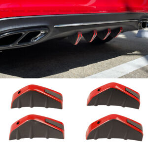 For Alfa Romeo Universal Rear Bumper Lip Diffuser Spoiler Splitter Black Red