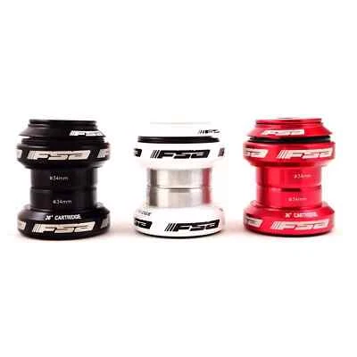 FSA Orbit MX Threadless Bicycle Red Black White Headset 1-1/8" 34mm W/Top Cap - Image 1 of 3