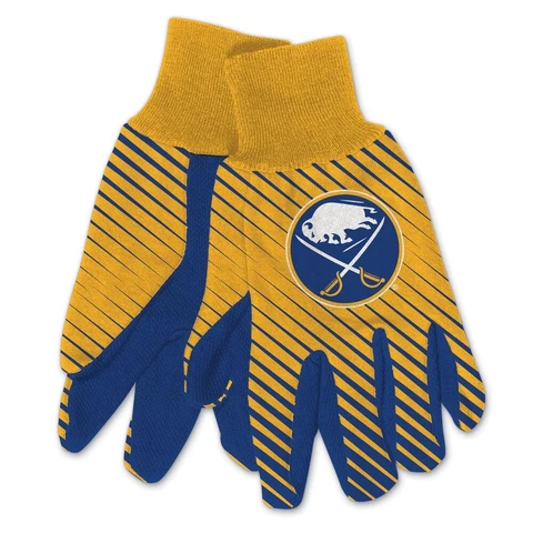 BUFFALO SABRES STRIPED UTILITY GRIPPER DOTS GLOVES NEW WINCRAFT 🦬 Cover