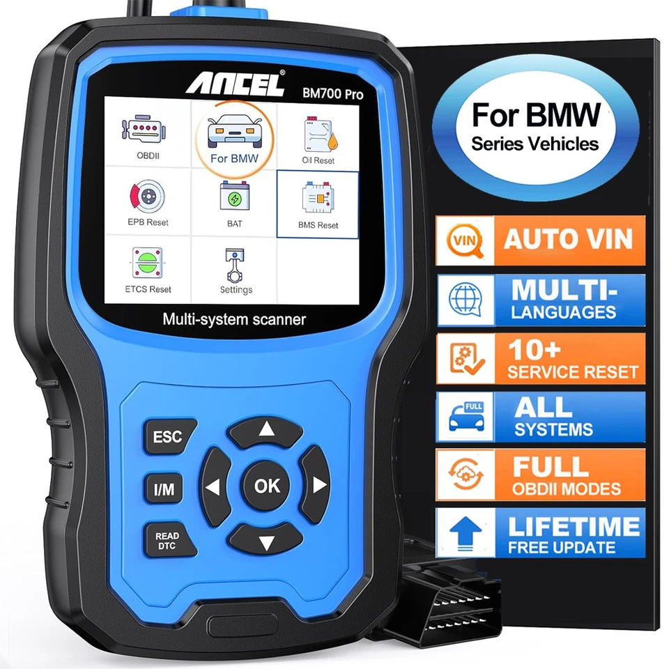 ANCEL BM700 KFZ OBD2 Diagnosegerät für BMW Group Fahrzeug Diagnose Öl EPB DPF - Bild 1 von 4