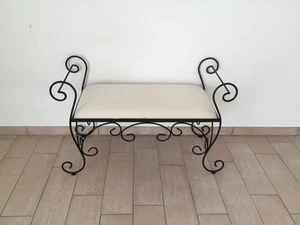 Deko Sitzbank Metall Schwarz Weiß - Bild 1 von 1