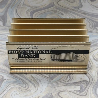 Tallahassee Capital City First National Bank Metal Gold Letter Holder Divider - Image 1 of 4