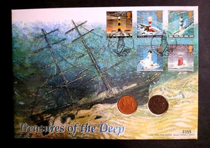 Britain "SHIPWRECK ~ TREASURES OF THE DEEP" 2 x 1808 Sunken Treasure Coin Cover - Picture 1 of 21