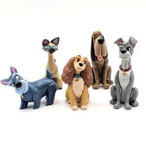 Lady and the Tramp Mini Figures Set of  5 Choco Egg Tomy Rare Used - Picture 1 of 8