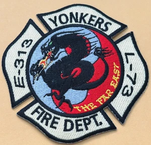 Toppa Yonkers New York Fire Dept E-313 L-73 The Far East mai usata - Foto 1 di 2