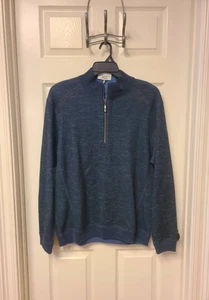 Tommy Bahama Men's Large Half-Zip Reversible Sweatshirt Pullover Blue NEW NWOT - Picture 1 of 7