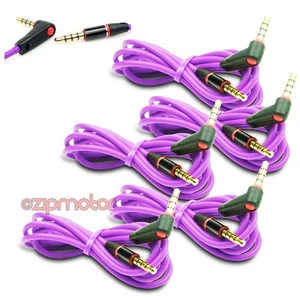 5X 4FT 3.5MM AUX L AUDIO CABLE CORD PURPLE FOR LG OPTIMUS G2 L9 HTC ONE MOTO X G - Imagen 1 de 1