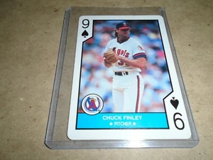 1990 U.S.PLAYING CARDS/ CHUCK FINLEY CALIFORNIA ANGELS - Picture 1 of 2
