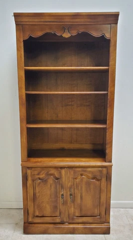 Ethan Allen Bookcase  French Country Display Cabinet Shell Carved Fin. 236 B Cover