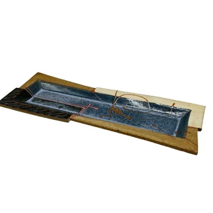 Plato de arte y artesanía esmaltado firmado 1993 para colgar en la pared geométrico - Imagen 1 de 11