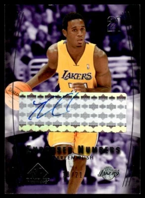 2004-05 SP Juego Usado Endosado Números Kareem Rush Automático 10/21 Lakers #NU-KR Foto 1 de 2