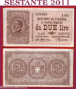 ITALIA, ITALY, 2 LIRE VITT. EMANUELE III 1922, P. 37c, QSPL- / AXF- SERIE 146 - Imagen 1 de 1