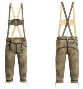 Herren Trachtenlederhose mit Träger Kniebund Tracht Hose Gr. 46-62 Oktoberfest - Bild 1 von 15