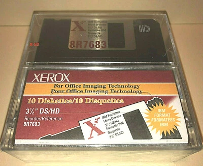 Xerox 10 Pack Diskettes DS/HD 8R7683 IBM Format Formatted Micro Diskette NEW - Image 1 of 4
