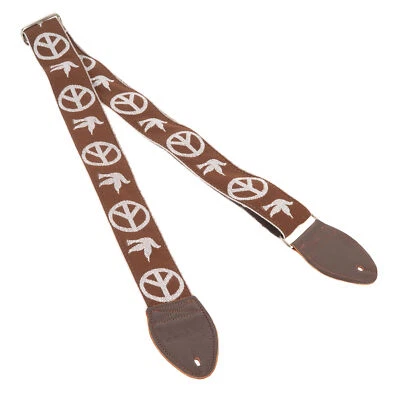 Correa de guitarra Souldier "Young Peace Dove" patrón blanco y marrón de 2" Foto 1 de 4