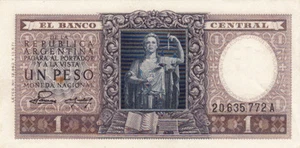Banknote ARGENTINIEN ARGENTINA 1 Peso Zustand siehe Scan 772 - Bild 1 von 1