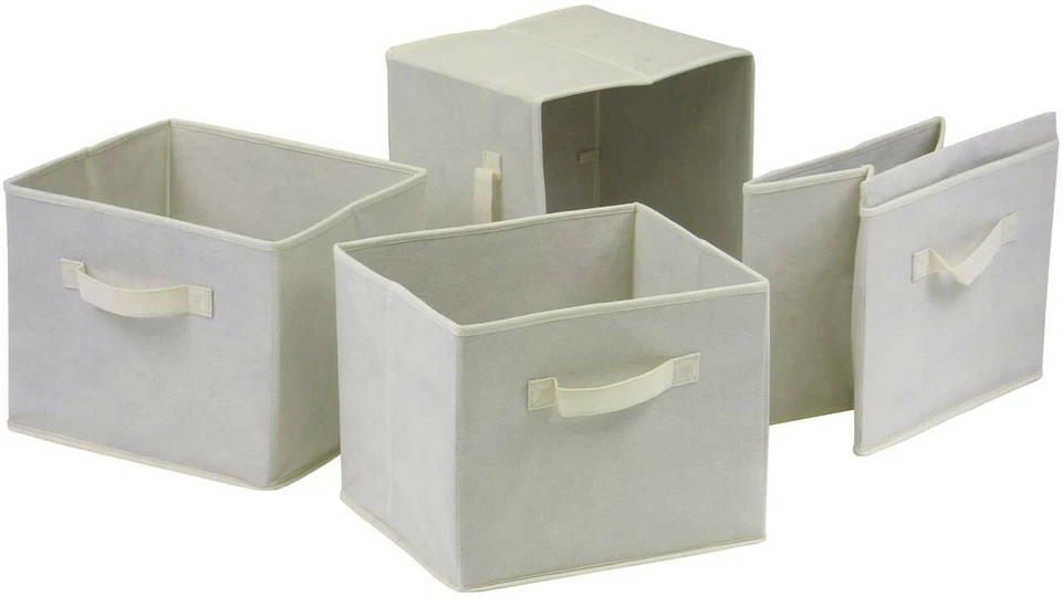 Winsome Wood Capri Foldable Fabric Baskets Set of 4/Beige Foto 1 de 1