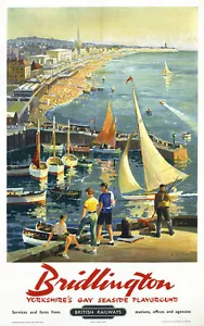 Home Wandbilddruck - Vintage Reiseposter - BRIDLINGTON - A4,A3 - Bild 1 von 1
