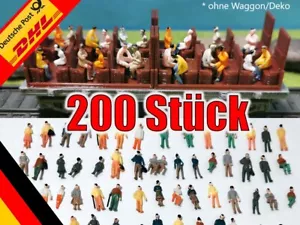 200 Stück Figuren 1:87 H0 stehende + sitzende Figuren Modellbau Konvolut Set NEU - Bild 1 von 8