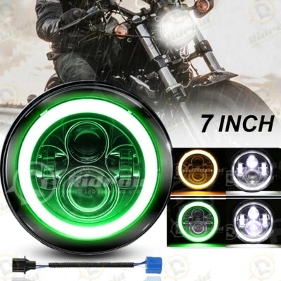 Faro proyector LED verde DRL para motocicleta de 7 pulgadas para Triumph Bonneville T100 Foto 1 de 4