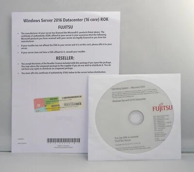 Microsoft Windows Server 2016 Datacenter - Fujitsu-ROK - 16 Core - mit DVD - - Bild 1 von 2