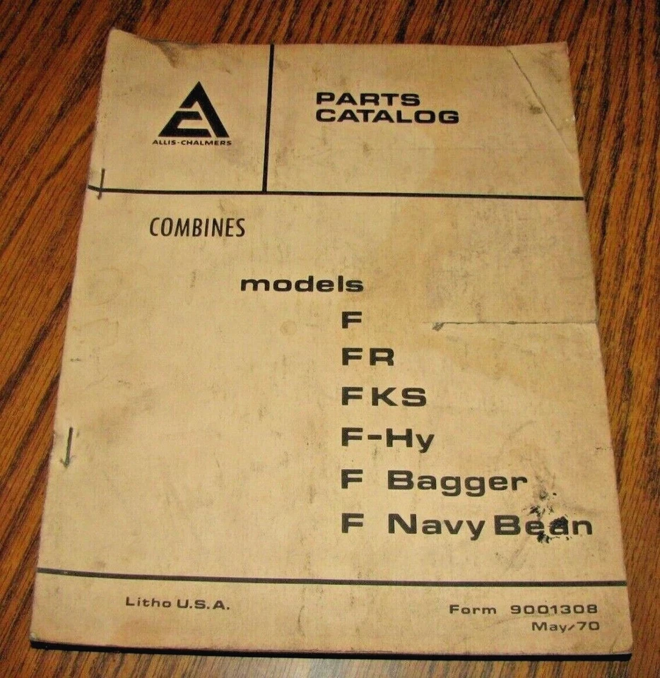 Allis Chalmers Gleaner F FR FKS F-HY F Bagger F Navy Bean Combine Parts Catalog - Image 1 of 4