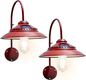 Outdoor waterpoof Solar Barn Lights Wall Lights automatic turn on/off Sensor - Picture 1 of 17