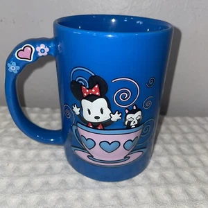 Go Minnie und Figaro Teetasse Fahrt Kaffeetasse Disney Blau 12 Oz - Bild 1 von 6